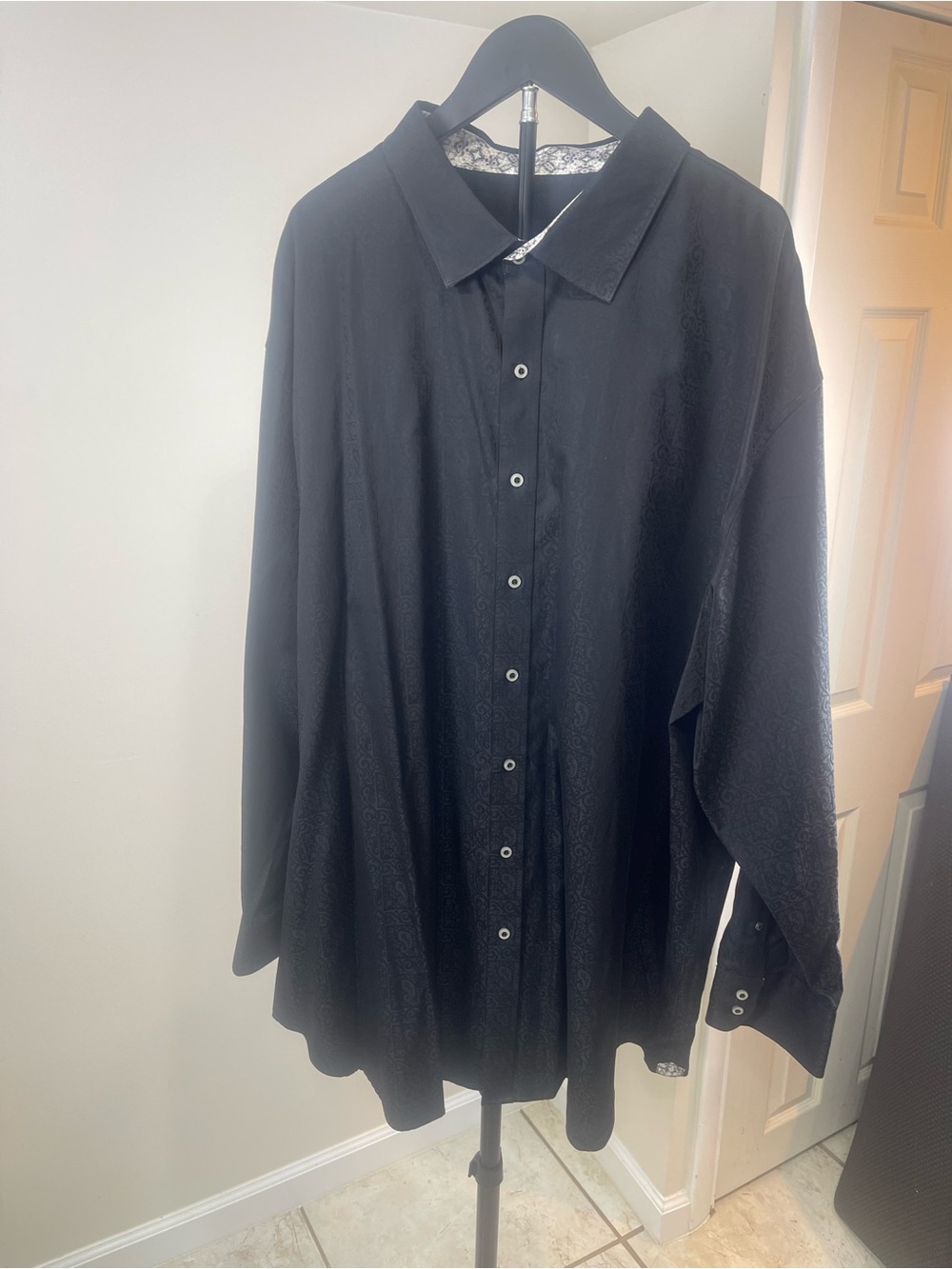 Robert Graham Black Shirt with Red Logo Embroidery